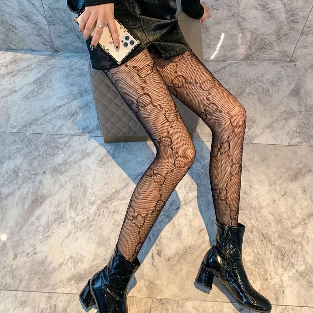 Gucci Black Logo Patterned Tights - image 1